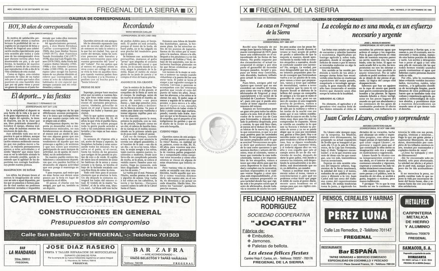«HOY, 30 años de corresponsalía»
