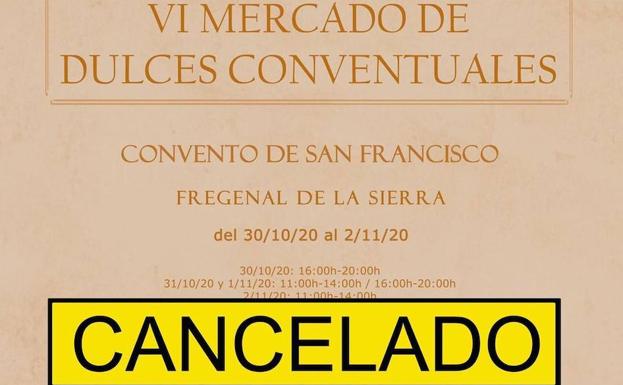 Cancelado el mercado de dulces conventuales