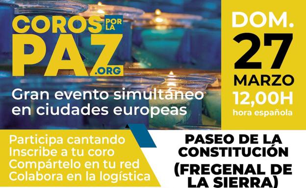 La Coral Frexnense se une a cientos de coros para cantar juntos a la paz a mediodía del domingo 27