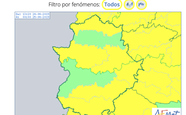 El viento mantiene este miércoles en alerta amarilla al sur de Badajoz