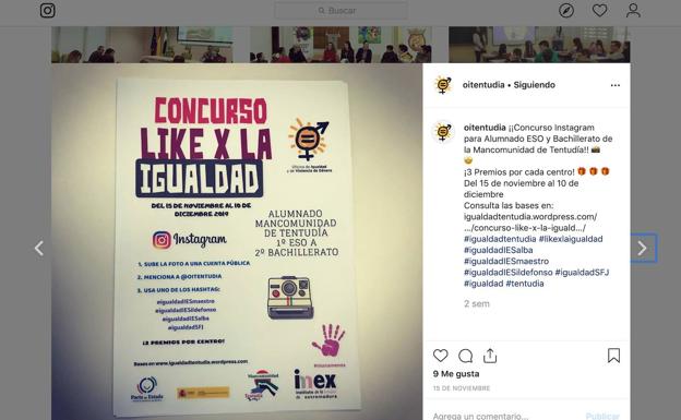 Concurso en Instagram para jóvenes en pro de la igualdad y contra las violencias machistas