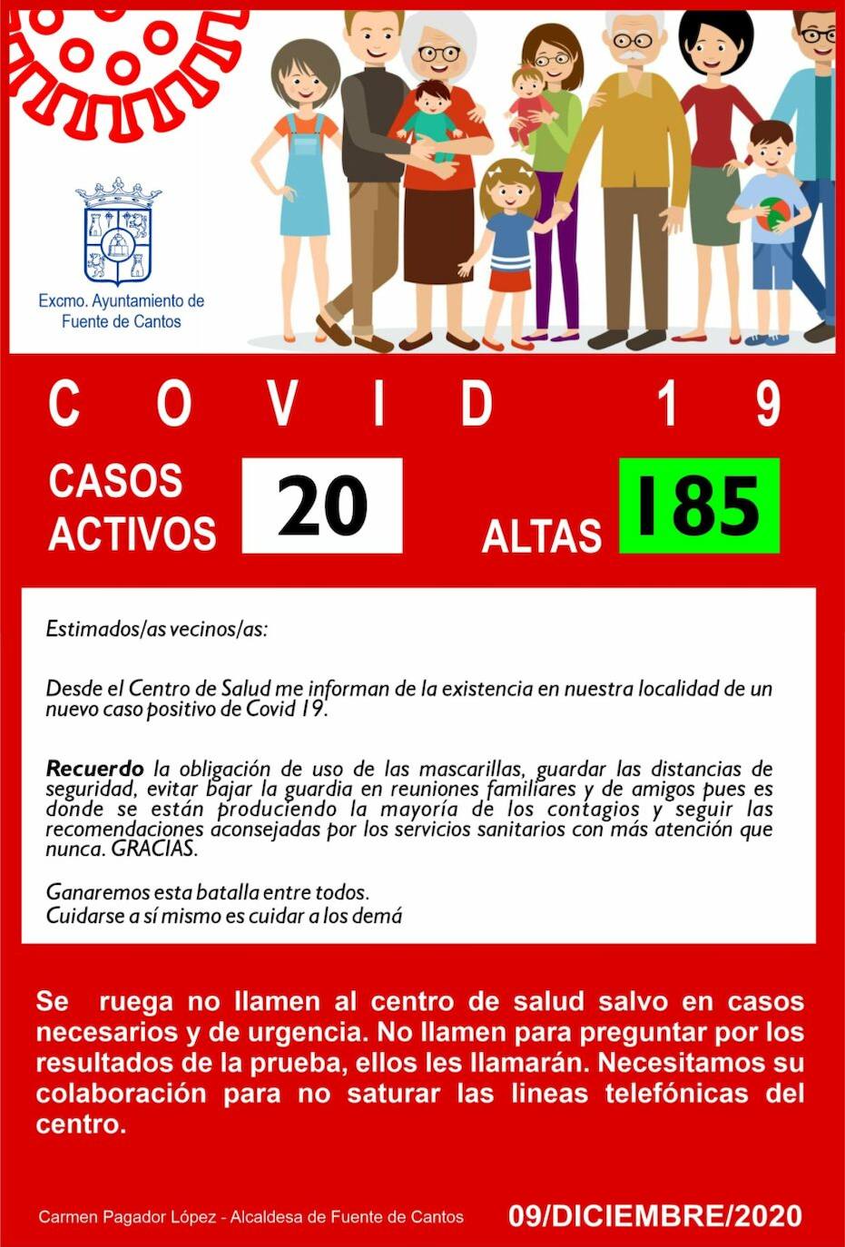 Veinte casos acumulados en Fuente de Cantos