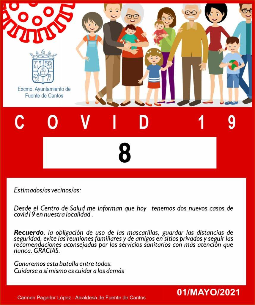 Ocho casos de COVID-19 en la localidad