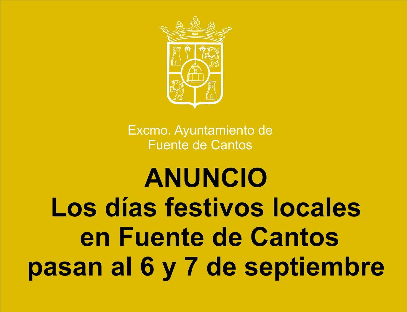 Fuente de Cantos anuncia sus festivos locales