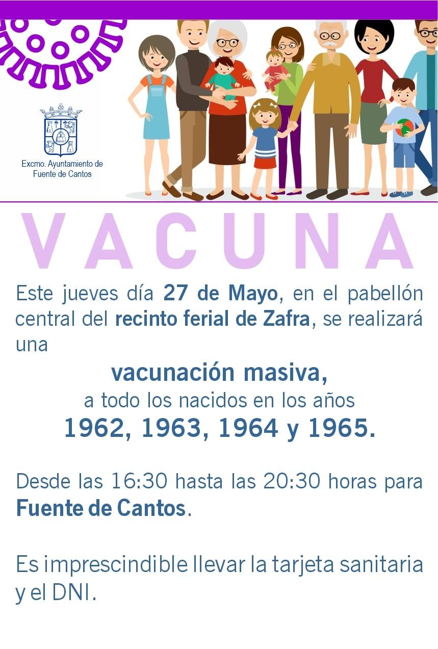 Vacunación para nacidos entre el 62 y 65