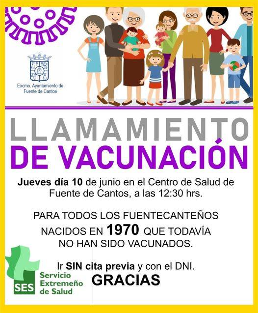 Vacunación hasta los nacidos en 1970