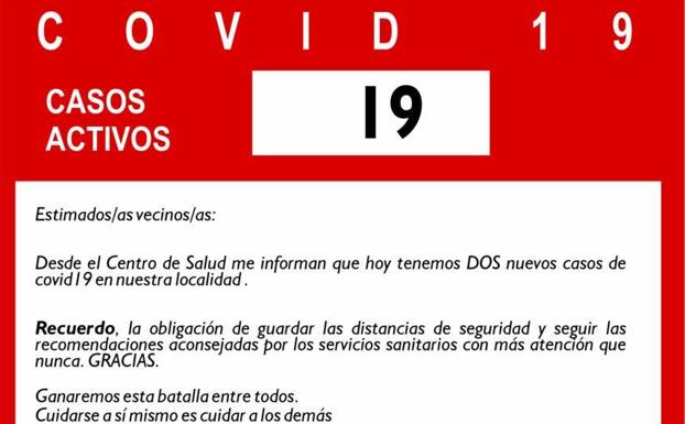 Diecinueve casos activos en Fuente de Cantos