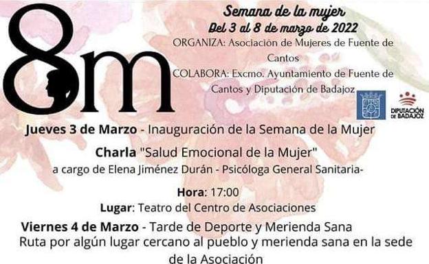 Fuente de Cantos cierra hoy la Semana de la Mujer