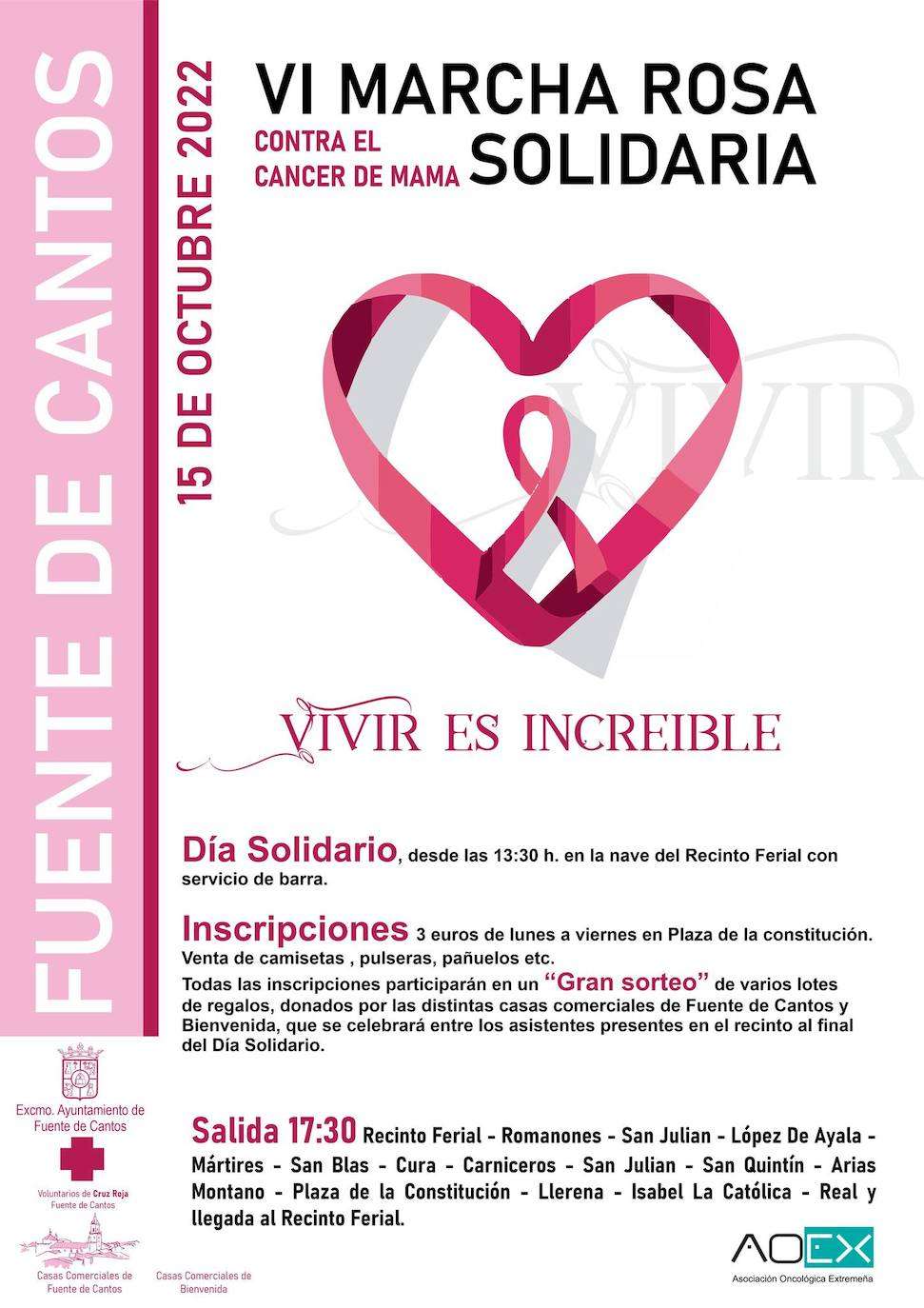 Fuente de Cantos marcha contra el Cáncer el 15 de octubre