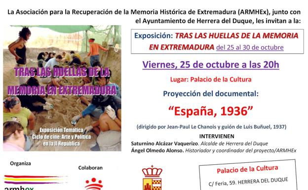 Este viernes 25 de Octubre, se inaugura en Herrera del Duque una exposición de Memoria Histórica