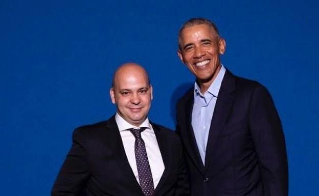 Josu Gómez junto a Barack Obama