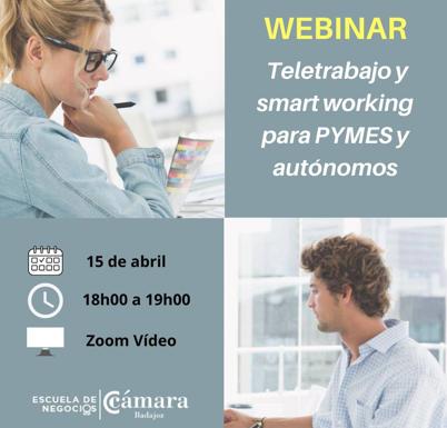 La delegación de la Cámara de Comercio en Herrera del Duque ofrece el próximo 15 de abril un webinar gratuito