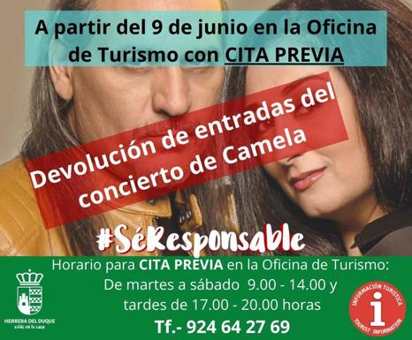 Esta semana comenzarán a devolver las entradas del concierto de Camela y el Concierto Sacro