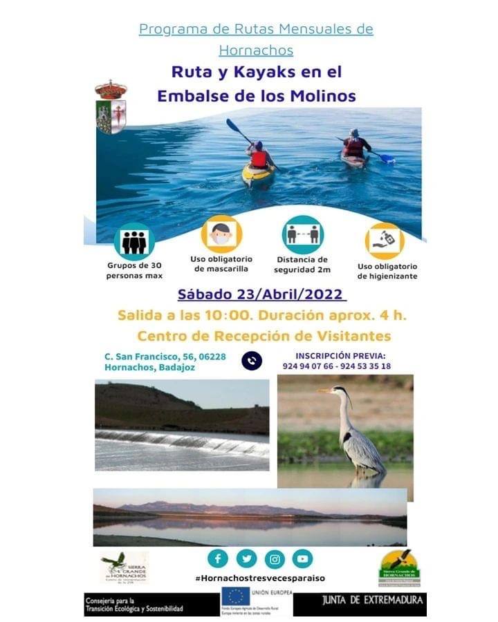 Este fin de semana se retoma el programa de rutas mensuales con una Ruta y Kayacks en el Embalse de los Molinos