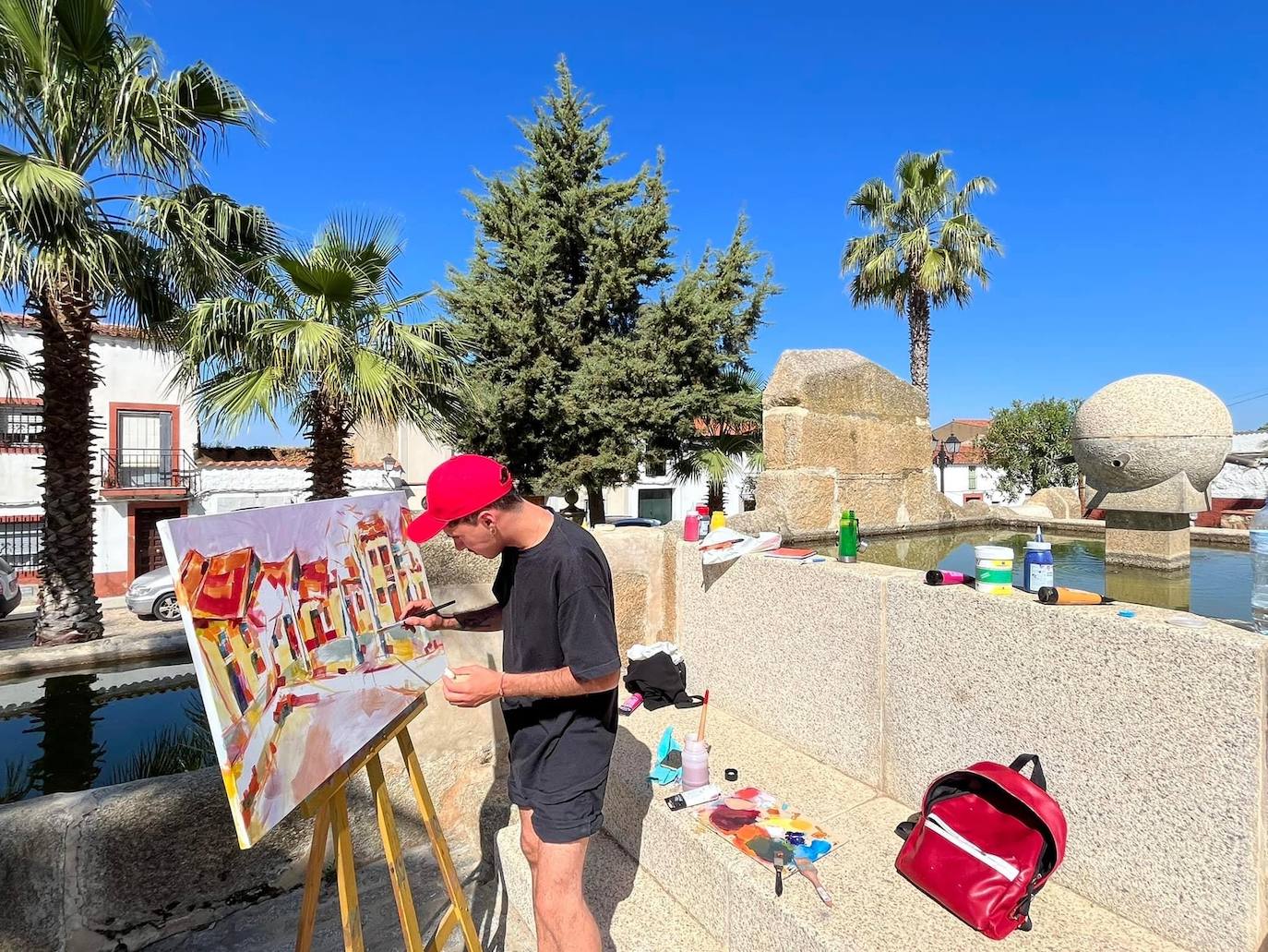 Diferentes espacios de la localidad han sido protagonistas en este sábado en el proyecto de Diputación «PueblArte»