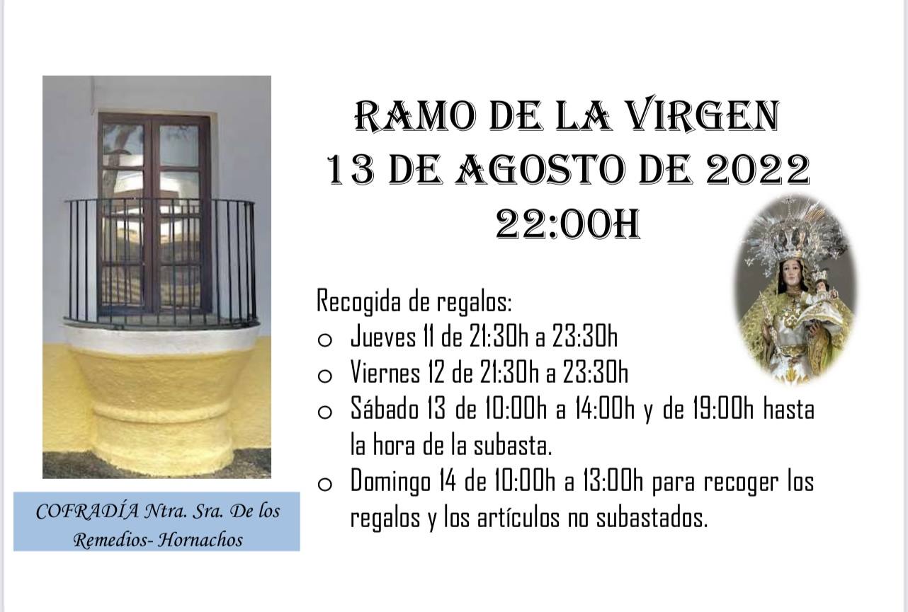 La Cofradía de Ntra Sra de los Remedios celebra éste sábado el «Ramo de la Virgen»