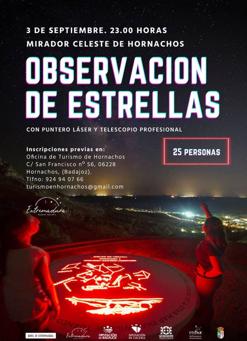 El sábado 3 de Septiembre «Ruta nocturna al Mirador Celeste»