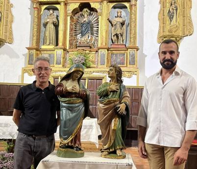 La parroquia restaura dos tallas de madera pertenecientes al conjunto artístico denominado «Calvario»