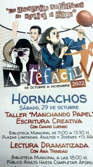 El proyecto Artefácil llega a la localidad con un taller «Manchando Papel» sobre Escritura Creativa