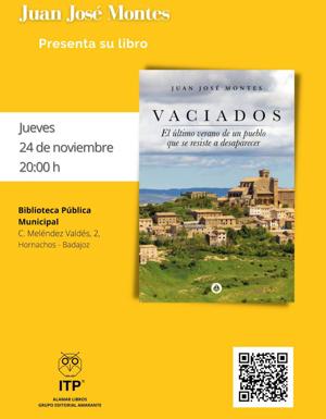 El periodista y polítólogo Juan José Montes presenta este Jueves en la Biblioteca su novela «Vaciados«