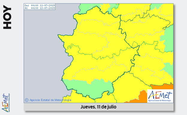 Los avisos por altas temperaturas regresan el jueves a Extremadura