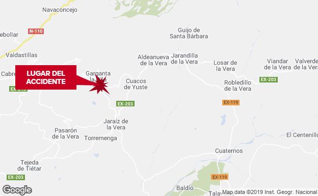 Herido un motorista de 51 años al sufrir un accidente en Garganta la Olla