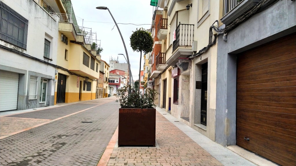 La avenida de Yuste estrena jardineras cuadradas y árboles