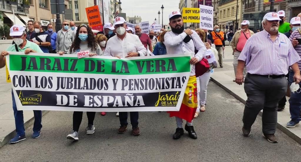 Presencia destacada de jaraiceños en la manifestación de Madrid por las pensiones