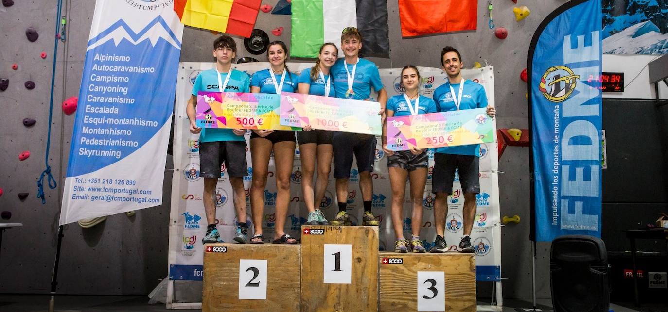 Pablo y Andrea Rodríguez Salas, ganadores del I Campeonato Ibérico de Escalada en Bloque
