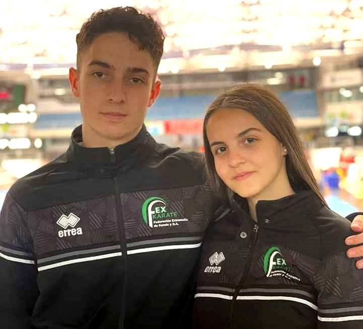 Inés Muñoz y Martín Marcos, en el Campeonato de España de Karate