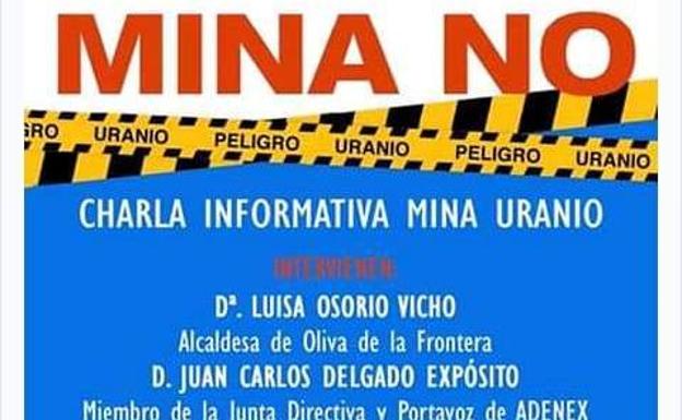 Oliva de la Frontera acoge este martes una reunión informativa sobre la mina de uranio