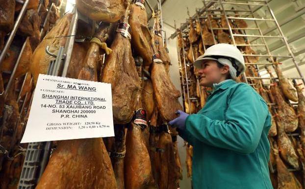La exportación de jamones a Asia aumentó un 38% el año pasado