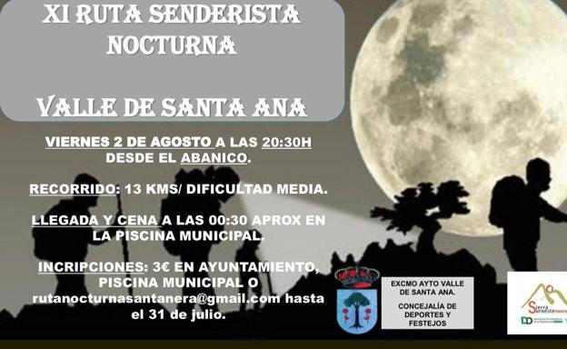 Valle de Santa Ana celebra este viernes su XI ruta senderista nocturna