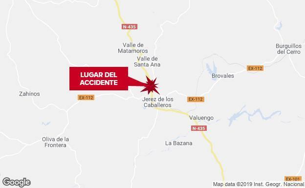 Un herido en una salida de vía cerca de Jerez de los Caballeros