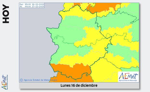 Aviso naranja por rachas de viento de hasta 90 kilómetros por hora en Extremadura