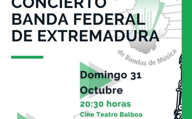 El cine-teatro Balboa acoge, este domingo, un concierto a cargo de la Banda Federal de Extremadura