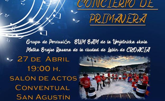 El auditorio del Centro cultural San Agustín acoge, esta tarde, el 'Concierto de Primavera' a cargo del grupo de percusión 'Bum Bam'