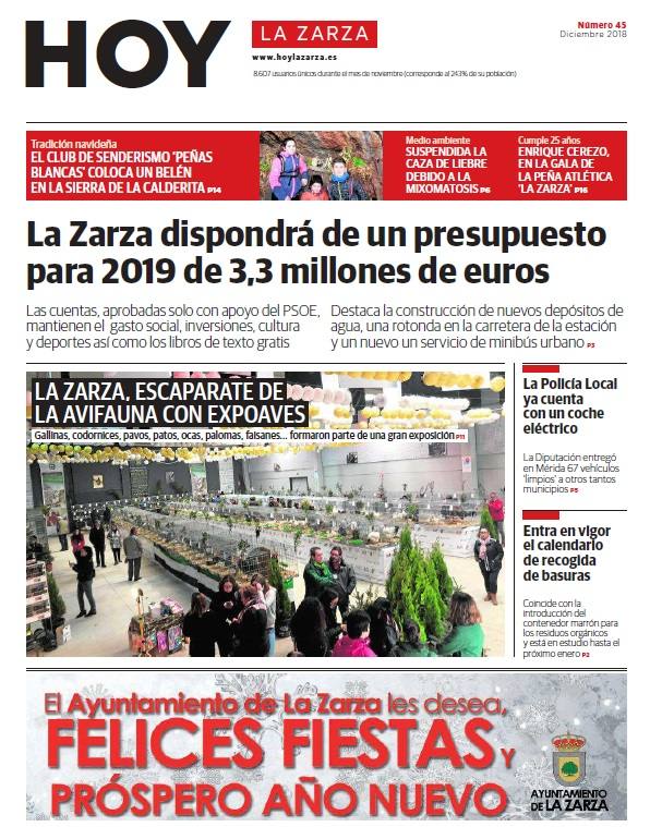 Este miércoles sale el periódico de diciembre