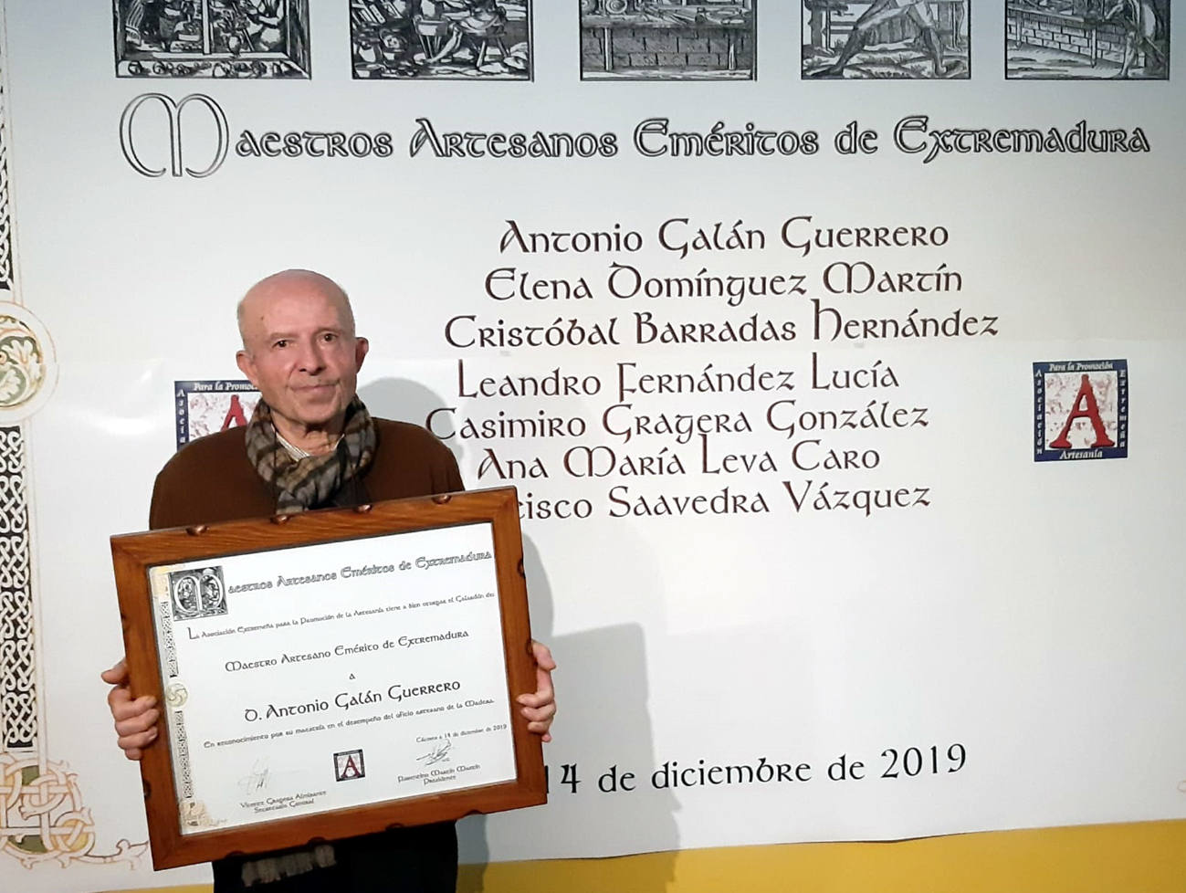 El carpintero Antonio Galán, nombrado Maestro Artesano Emérito