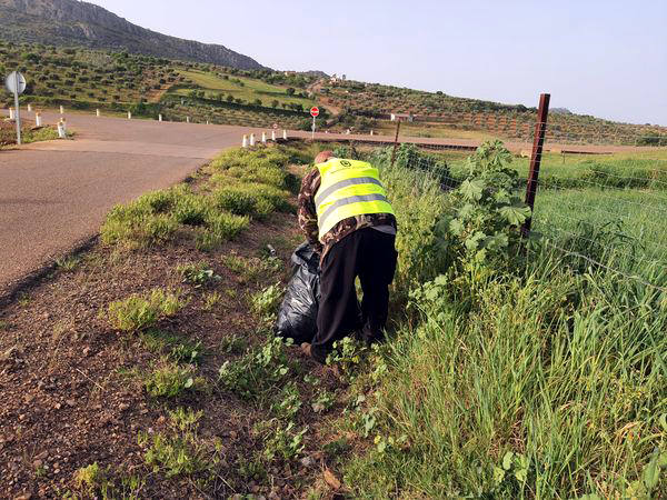 Recogen 200 kilos de 'basuraleza' en las cunetas de la carretera de circunvalación