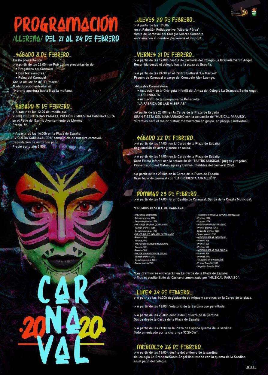 Programación del Carnaval Llerenense