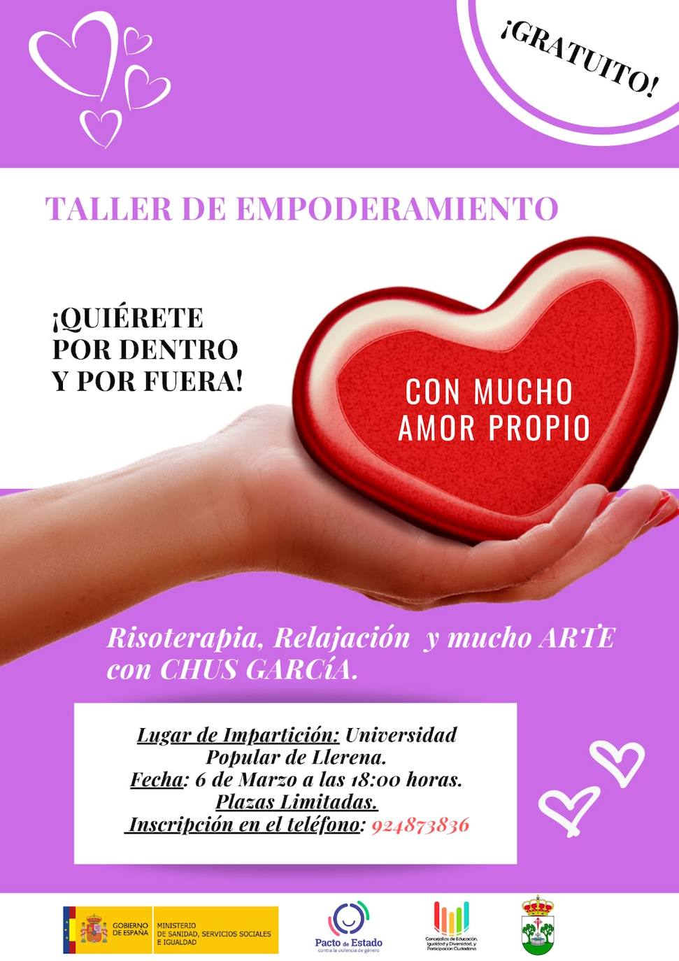Taller gratuito de empoderamiento en Llerena
