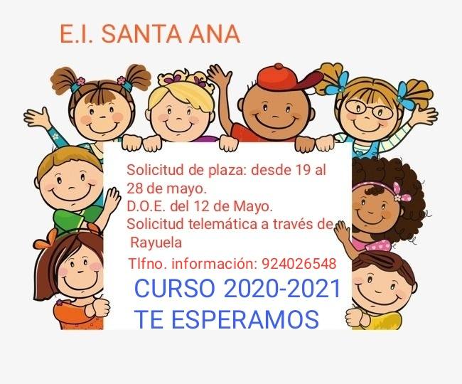 El próximo 19 podrás inscribir a tu pequeño en el E.I. Santa Ana