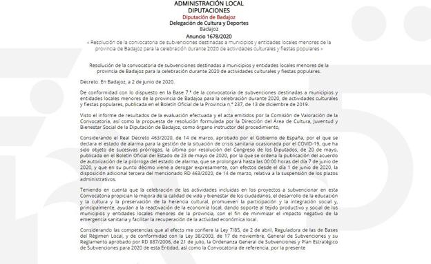 Llerena se beneficia de 8.750 euros para destinar a actividades culturales y fiestas