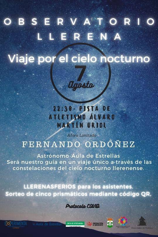 Observatorio en Llerena el 7 de agosto