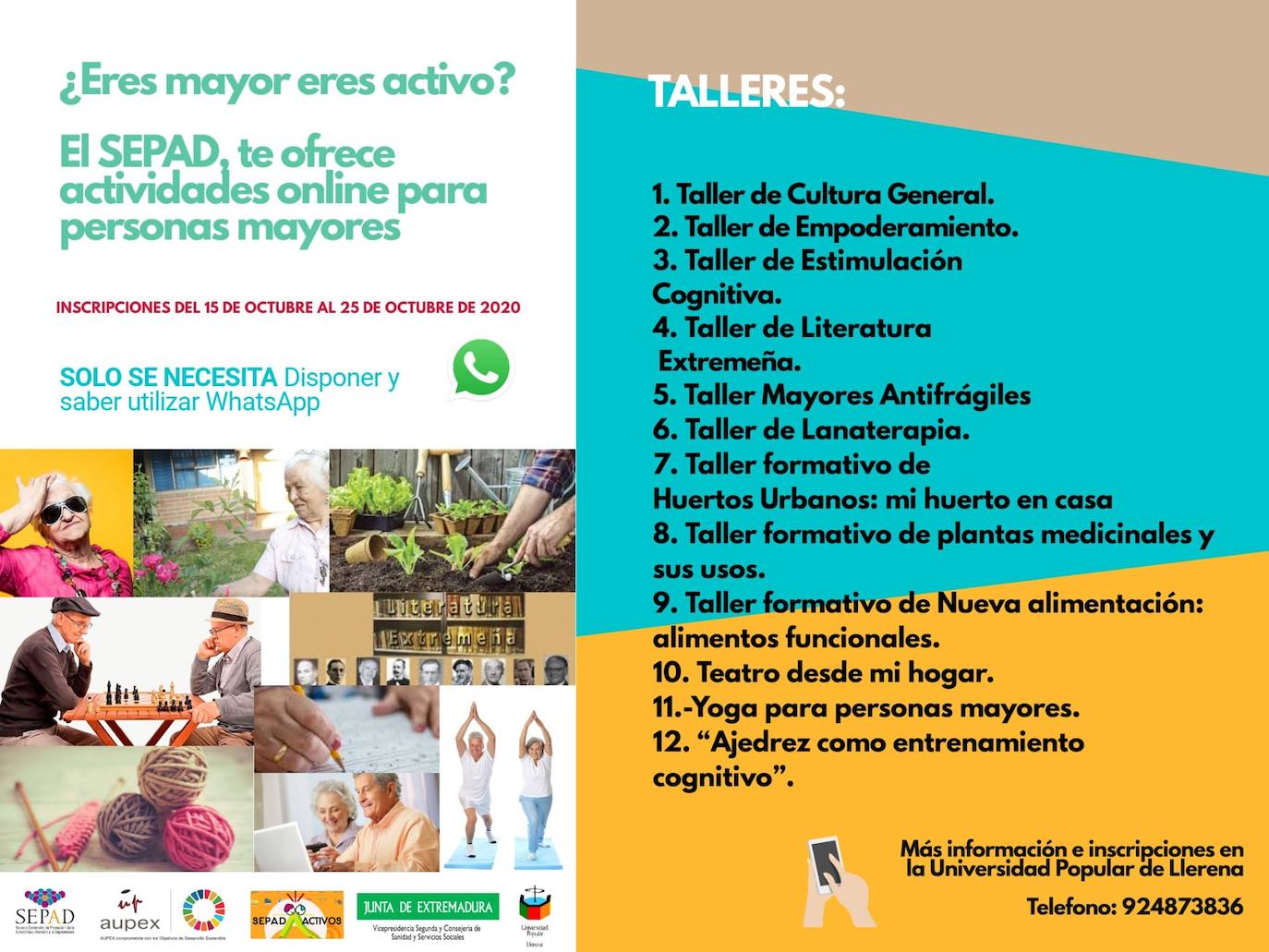 Llerena ofrece nuevos talleres para sus mayores