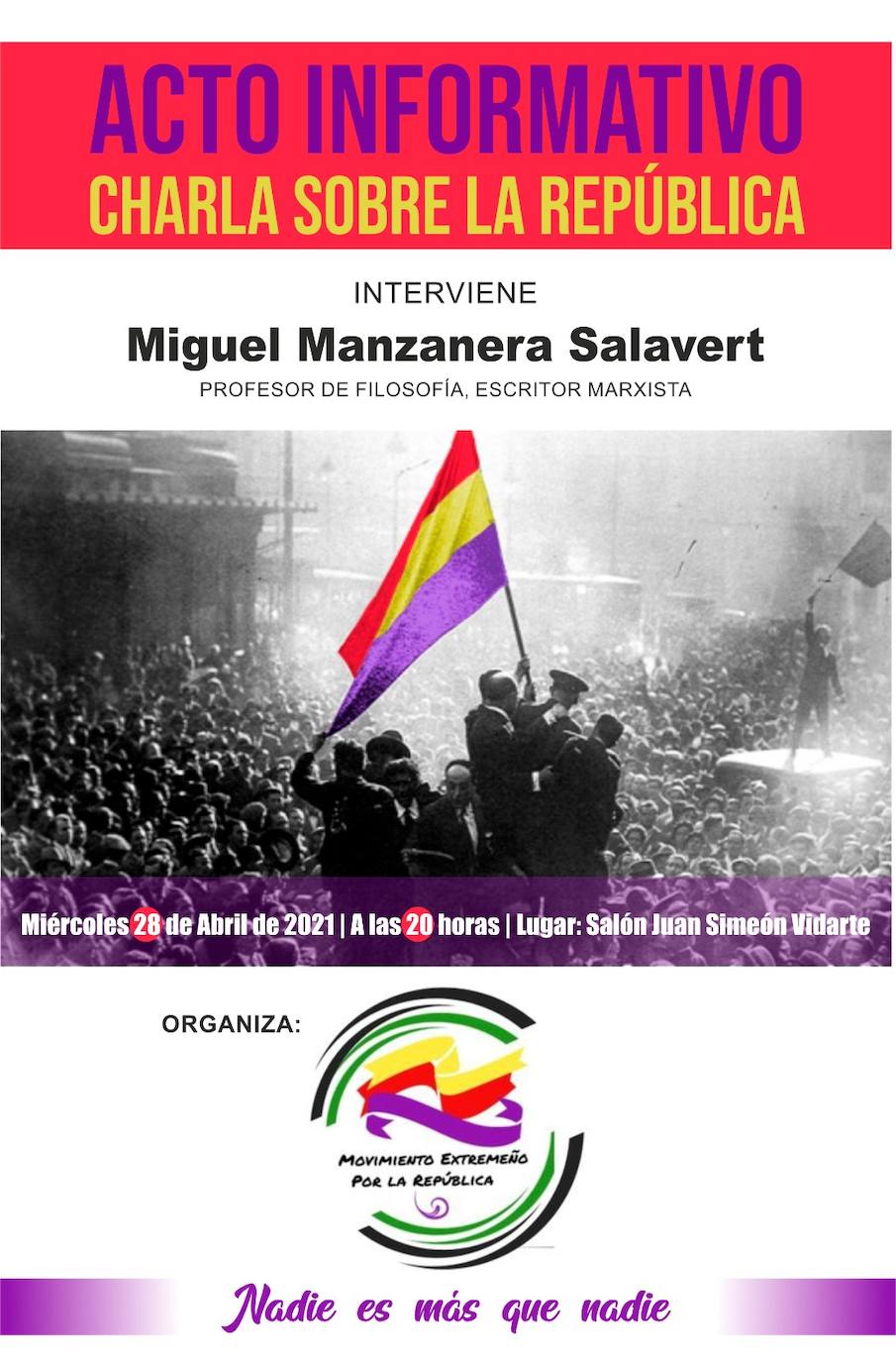 Acto informativo sobre la Republica