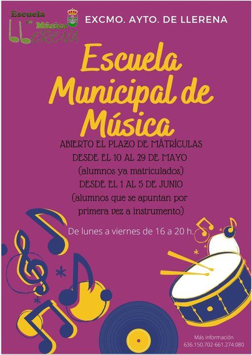 Abierto el plazo de matriculación de la Escuela de Música