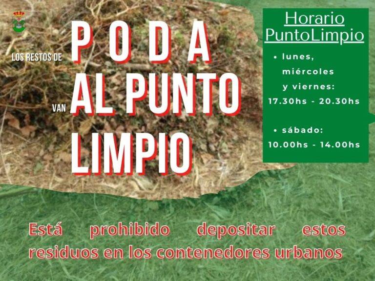 Se pide que los restos de poda se lleven al punto limpio
