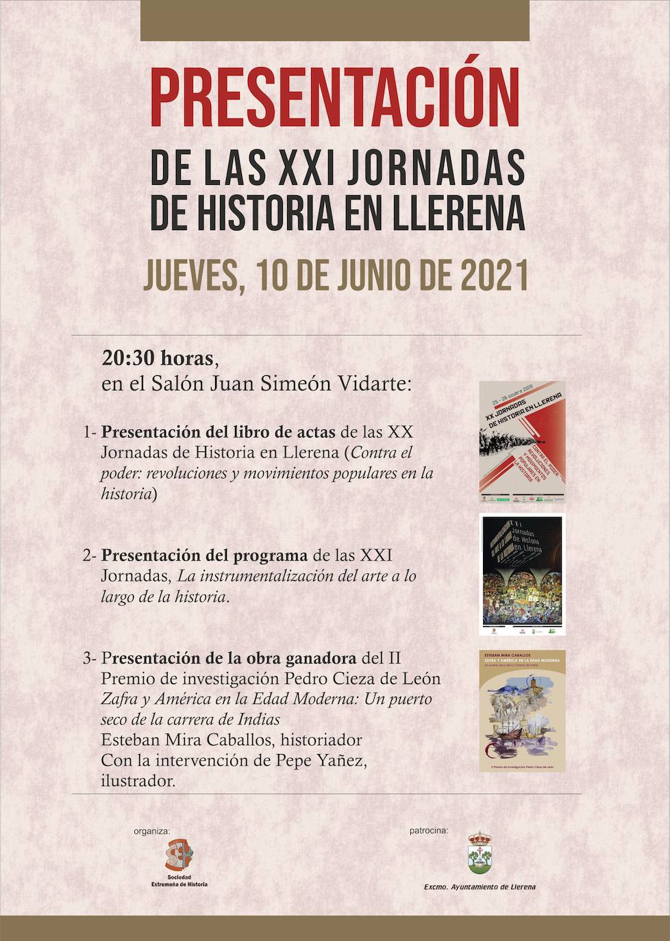 Presentación de las XXI Jornadas de Historia en Llerena
